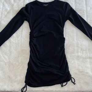 hollister stretchy black dress with rib detailing on the side